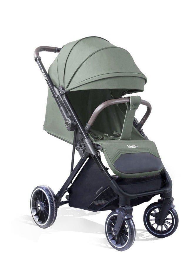 كيديليو عربة أطفال خفيفة الوزن مع مظلة مدمجة قابلة للطي ومتعددة الأوضاع مع حاجب شمس قابل للفتح والمزيد - عربة أطفال مظلة للسفر والمزيد، باللون الأخضر - Image 1